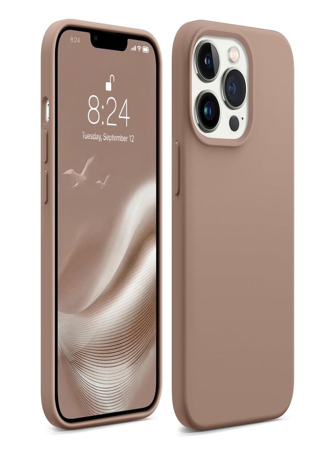 AOTESIER Magnetic for iPhone 13 Pro Phone Case, [Compatible with MagSafe][Military Shockproof Protection] Silicone Case with Soft Microfiber Lining, Camera & Screen Protection 6.1 inch, Light Brown - Image 1